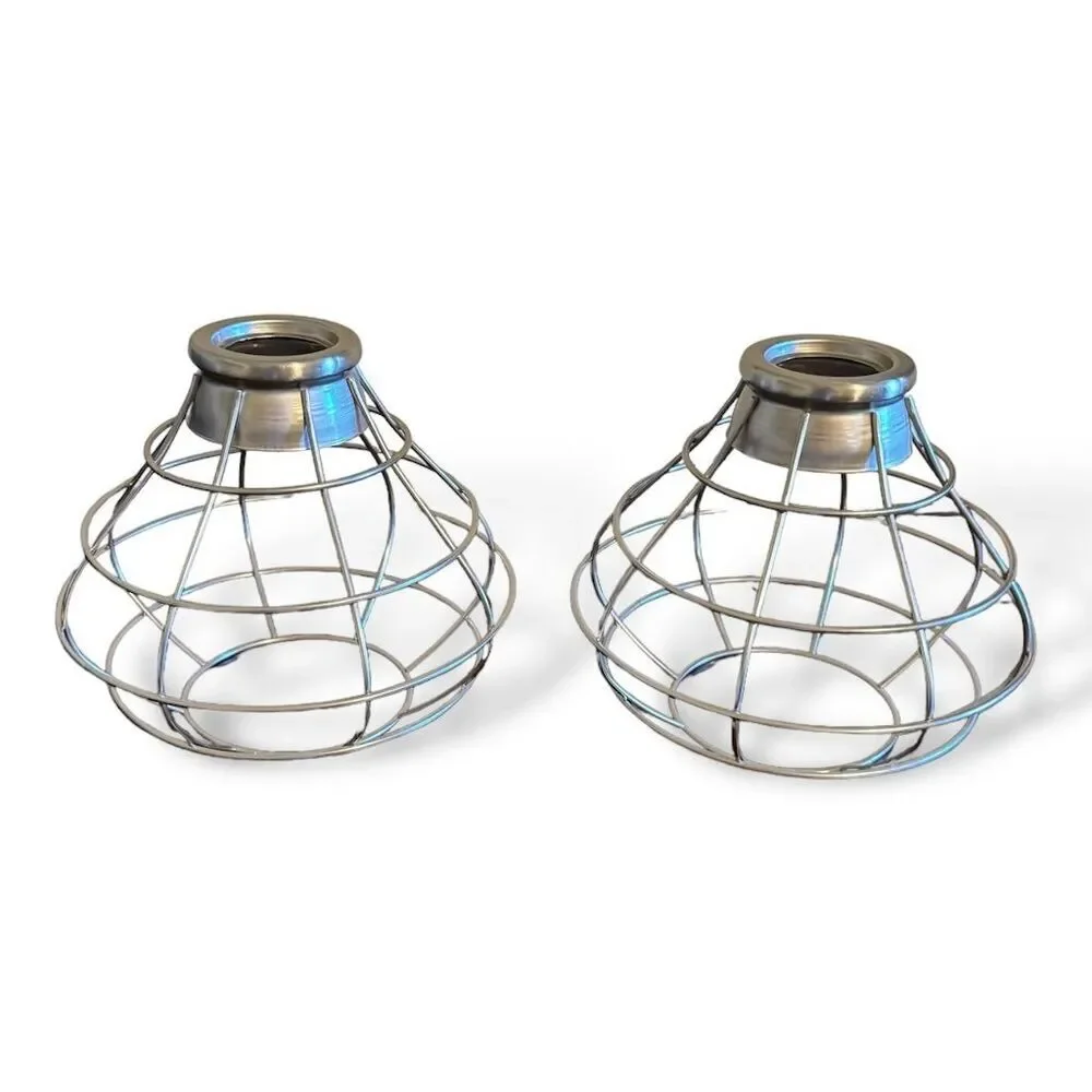 Style Selections Ravensport Silver Cage Pendant Light‎ Shade Industrial Set of 2